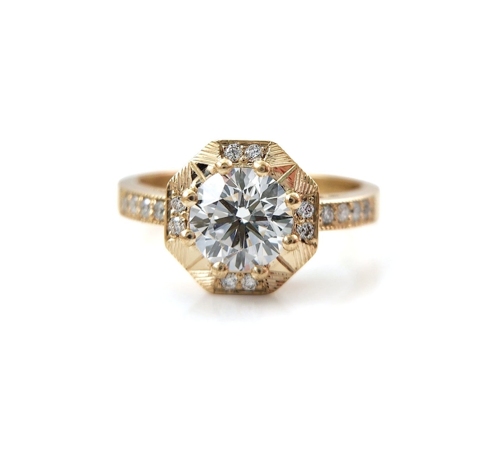 Hexagon Engraved Ring