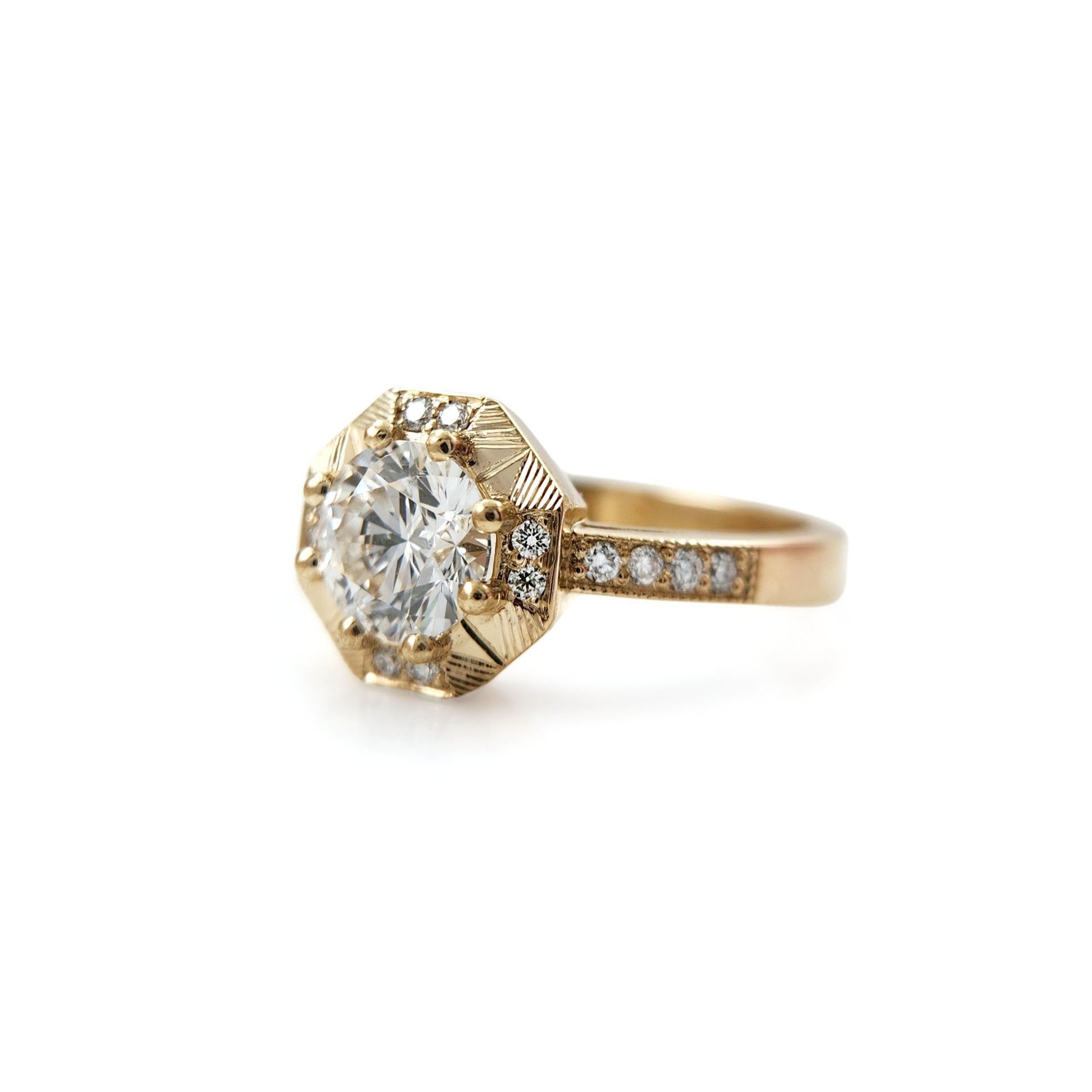 Hexagon Engraved Ring