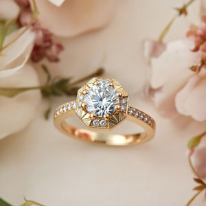 Hexagon Engraved Ring