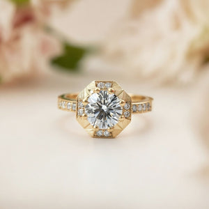 Hexagon Engraved Ring